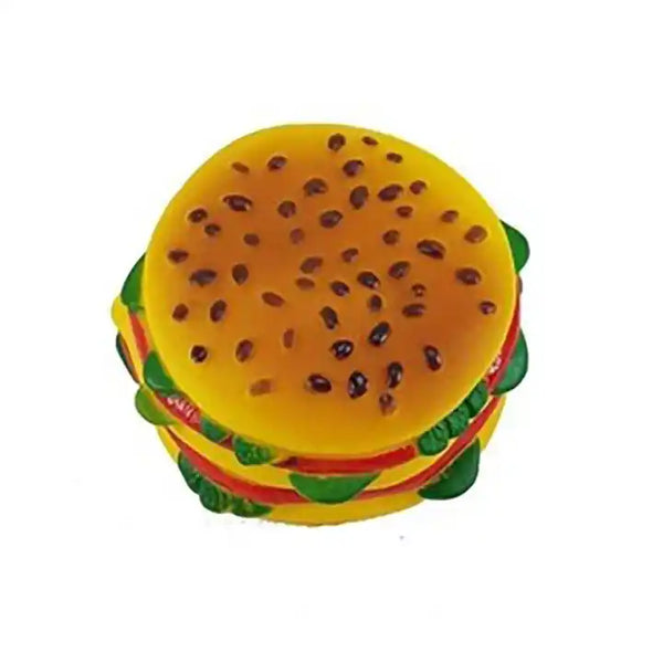 Hamburguer Brinquedo Borracha Mordedor Sonoro Para Pet Cachorro Cão